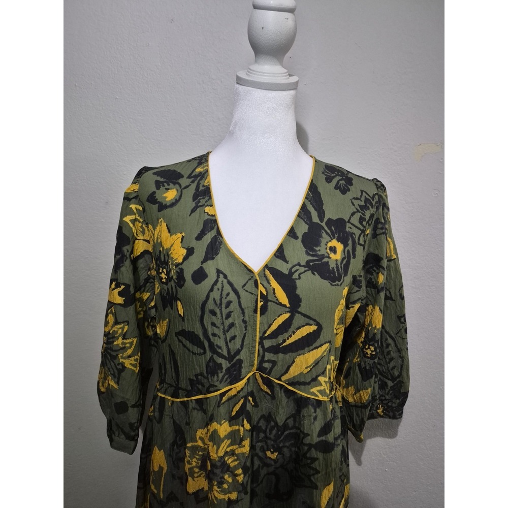 Figueroa & Flower Womens Blue Green Yellow Floral Maxi Dress Sz‎ Med Boho Artsy - Picture 3 of 8